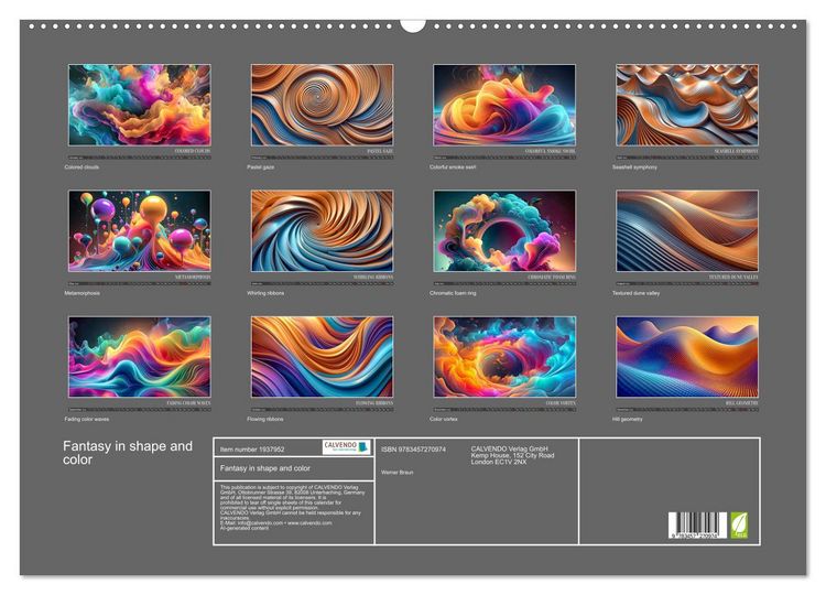 Produktbild: Fantasy in shape and color (Wall Calendar 2026 DIN A2 landscape), CALVENDO 12 Month Wall Calendar