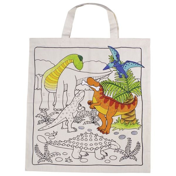 Produktbild: Goki 58809 - Baumwollbeutel Dinosaurier, 38x42cm, kreativ bemalen, 1 St&uuml;ck