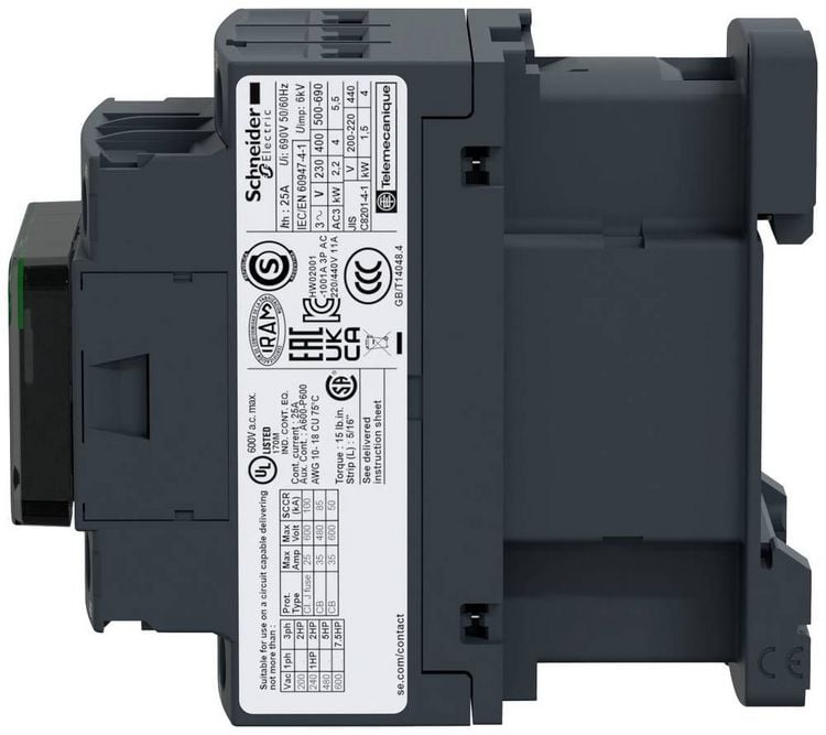 Produktbild: Schneider Electric LC1D09P7 Sch&uuml;tz 1 Schlie&szlig;er, 1 &Ouml;ffner 1 St.