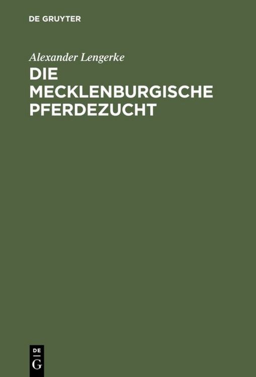 Produktbild: Die mecklenburgische Pferdezucht