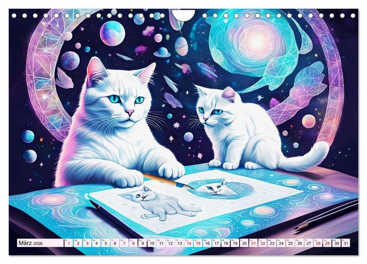 Produktbild: Katzen Schnurrige K&uuml;nstler (Wandkalender 2026 DIN A4 quer), CALVENDO Monatskalender