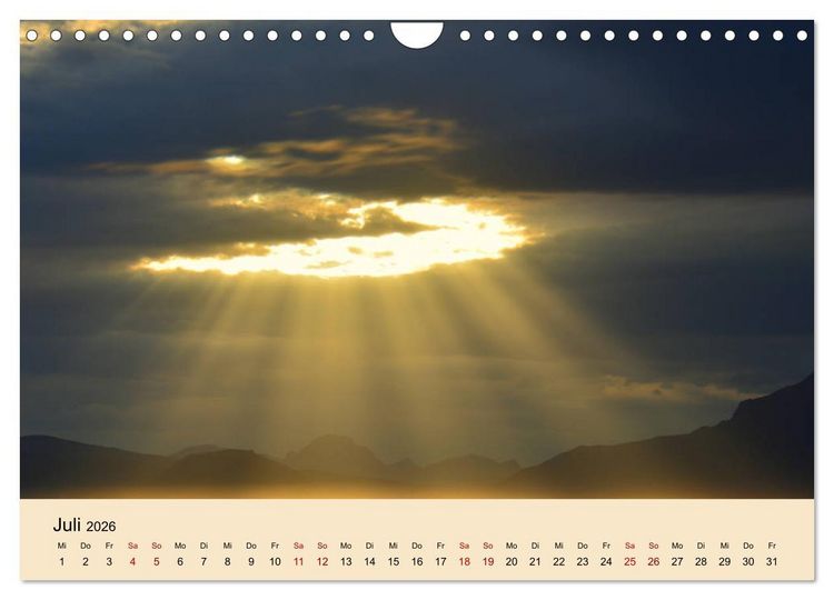Produktbild: Lichtstimmungen des Nordens (Wandkalender 2026 DIN A4 quer), CALVENDO Monatskalender