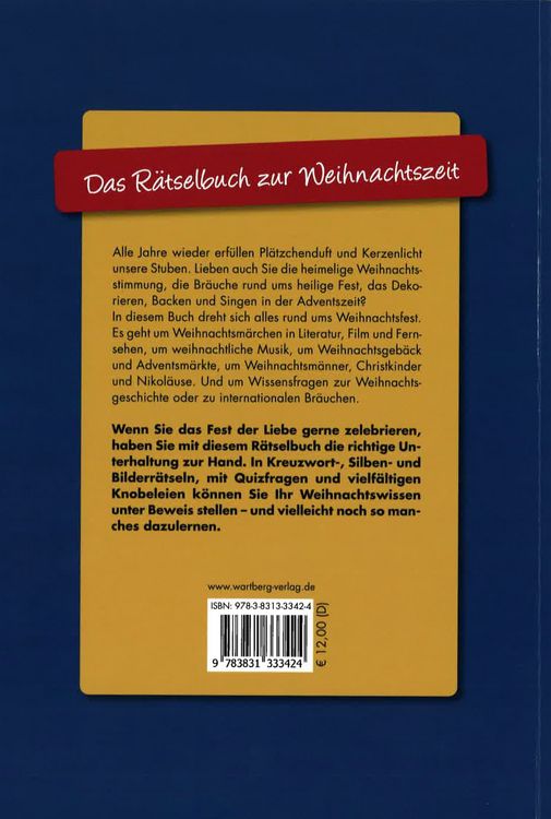 Produktbild: Das R&auml;tselbuch zur Weihnachtszeit