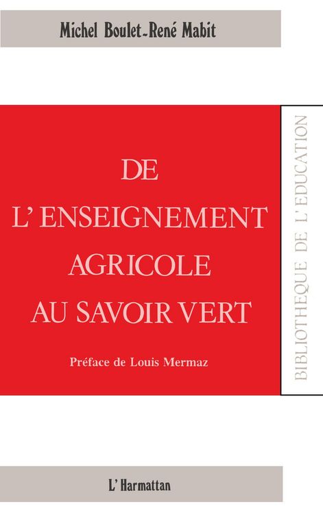 Produktbild: De l'enseignement agricole au savoir vert