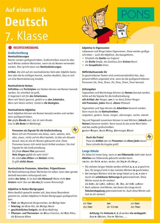 Produktbild: PONS Deutsch 7. Klasse auf einen Blick