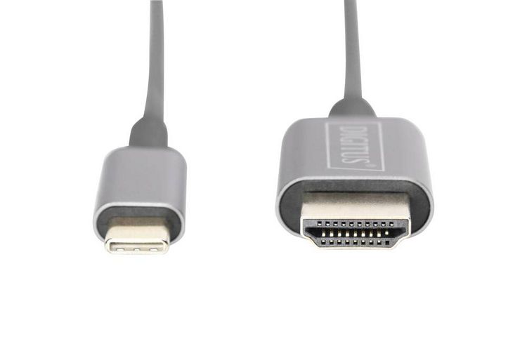 Produktbild: Digitus USB 3.2 Gen 1 (USB 3.0), USB 3.2 Gen 1 (USB 3.0) Adapterkabel [1x USB 3.2 Gen 2 Stecker C (USB 3.1), USB-C&reg; Stecker - 1x HDMI-Stecker]