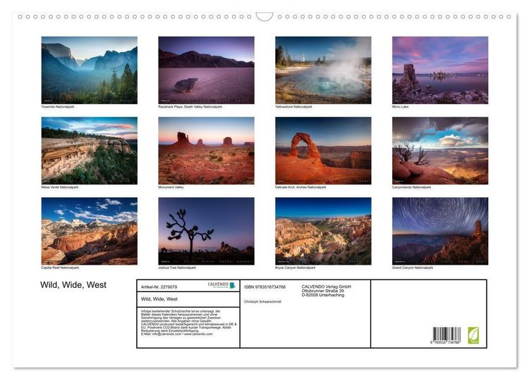 Produktbild: Wild, Wide, West (Wandkalender 2026 DIN A2 quer), CALVENDO Monatskalender
