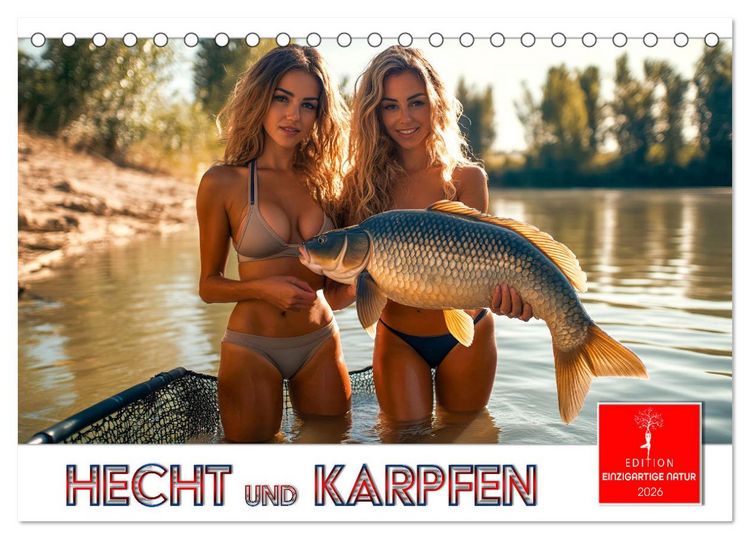 Produktbild: Hecht und Karpfen (Tischkalender 2026 DIN A5 quer), CALVENDO Monatskalender