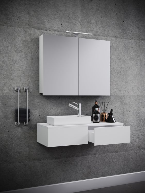 Produktbild: 3-tlg G&auml;ste WC Waschplatz Waschtisch Gudas Schrank