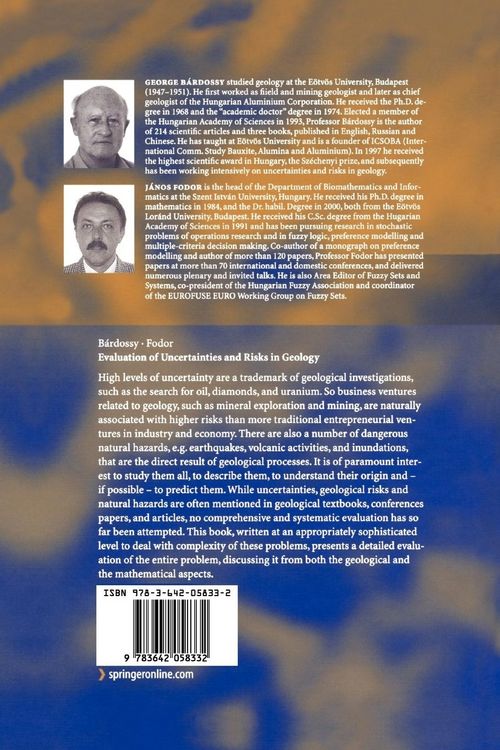 Produktbild: Evaluation of Uncertainties and Risks in Geology