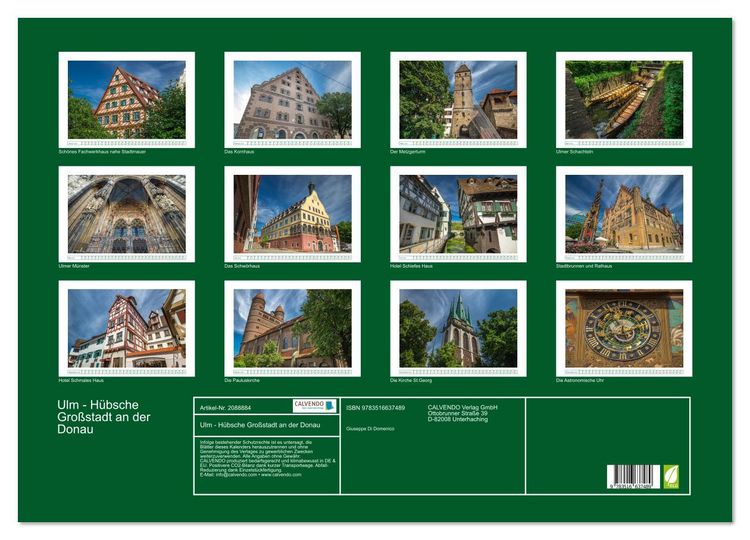 Produktbild: Ulm - H&uuml;bsche Gro&szlig;stadt an der Donau (Wandkalender 2026 DIN A2 quer), CALVENDO Monatskalender