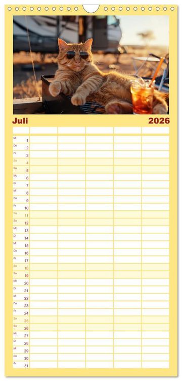 Produktbild: Familienplaner 2026 - Der tierisch lustige Camping-Kalender mit 5 Spalten (Wandkalender, 21 x 45 cm) CALVENDO