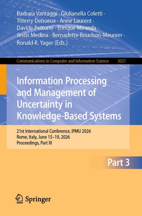Produktbild: Information Processing and Management of Uncertainty in Knowledge-Based Systems