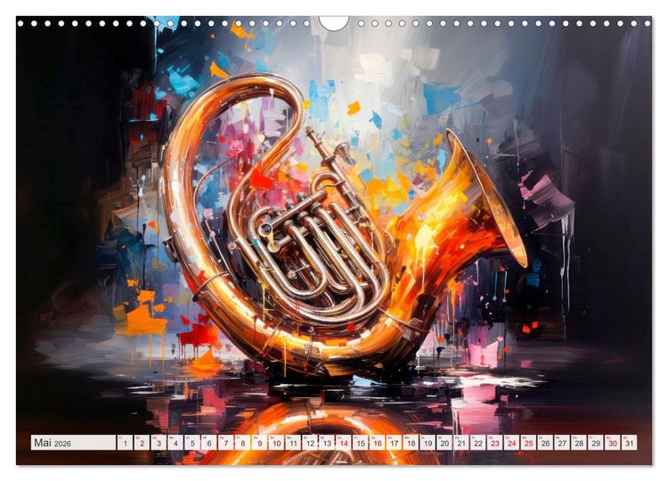 Produktbild: MUSIKINSTRUMENTE Moderne dekorative Inszenierung (Wandkalender 2026 DIN A3 quer), CALVENDO Monatskalender