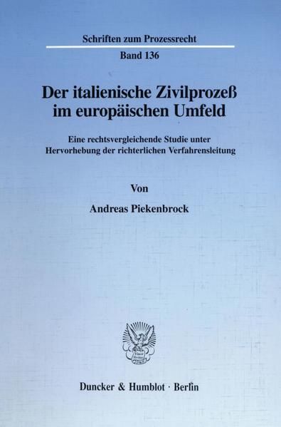 Produktbild: Der italienische Zivilproze&szlig; im europ&auml;ischen Umfeld.