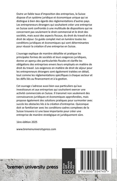 Produktbild: Cr&eacute;ation d'entreprise en Suisse par des ressortissants &eacute;trangers