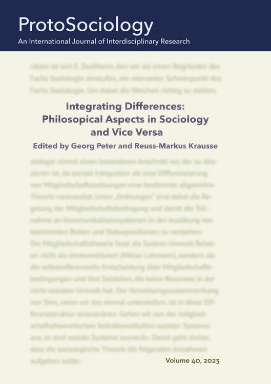 Produktbild: Integrating Differences: Philosopical Aspects in Sociology and Vice Versa