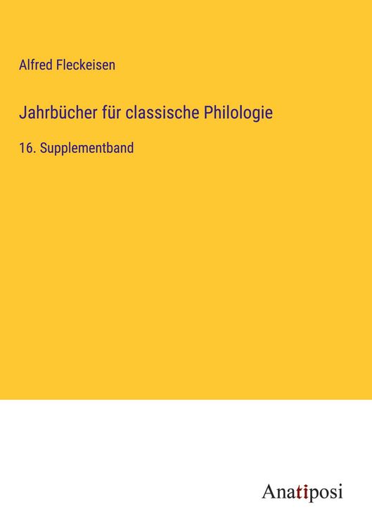 Produktbild: Jahrb&uuml;cher f&uuml;r classische Philologie