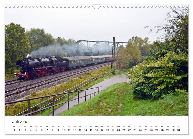 Produktbild: Feuer Wasser Kohle - Dampflokomotiven der Deutschen Reichsbahn (Wandkalender 2026 DIN A3 quer), CALVENDO Monatskalender