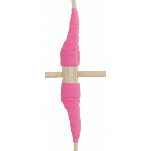 Produktbild: BestSaller 1275 - Kinder-Bogen mit Loch inkl. 3 Pfeilen, Buchenholz, 80cm, Holz-Bogen, Griff mit pinker Kunststoffwickelung