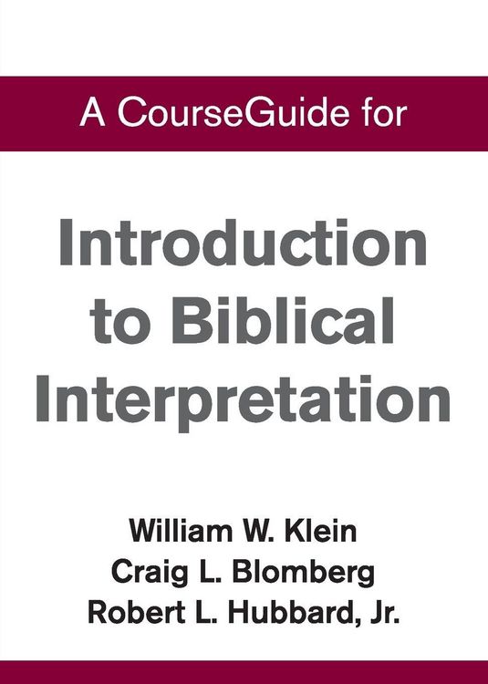Produktbild: A CourseGuide for Introduction to Biblical Interpretation