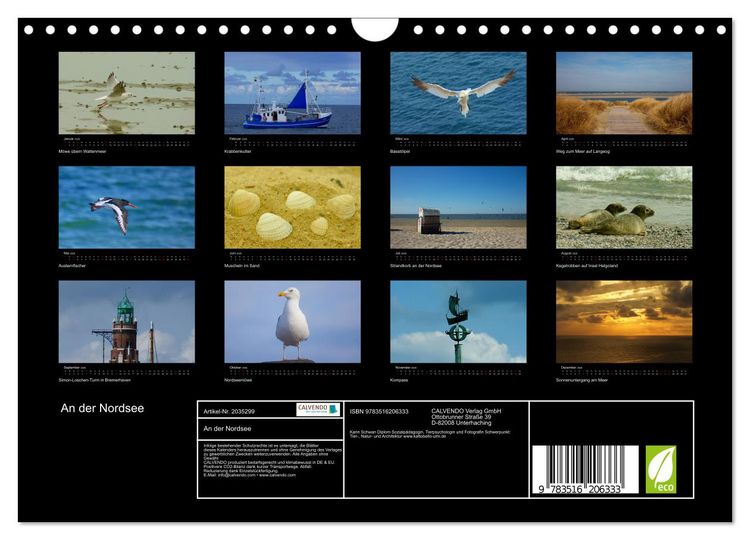 Produktbild: An der Nordsee (Wandkalender 2026 DIN A4 quer), CALVENDO Monatskalender