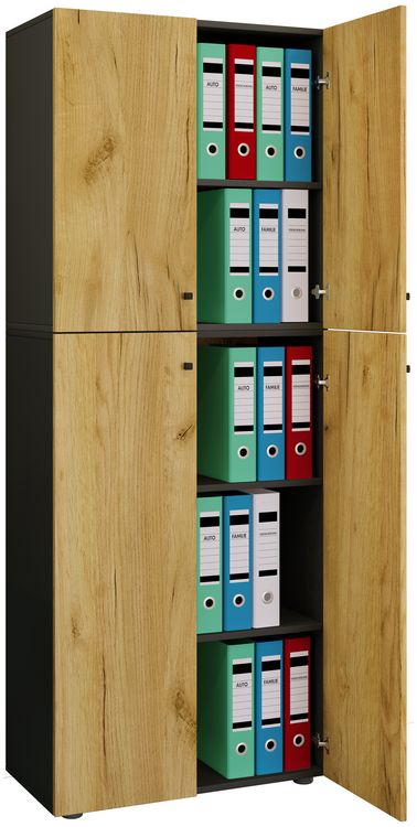 Produktbild: B&uuml;roschrank B&uuml;cher Ordner Aktenschrank Lona 5fach
