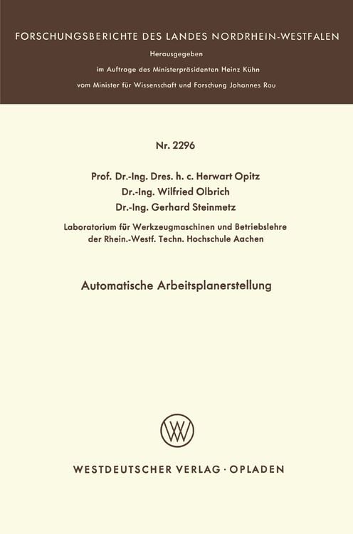 Produktbild: Automatische Arbeitsplanerstellung