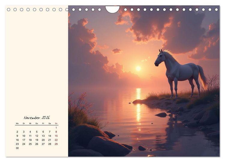 Produktbild: Fantasiewelten - Pferde (Wandkalender 2026 DIN A4 quer), CALVENDO Monatskalender