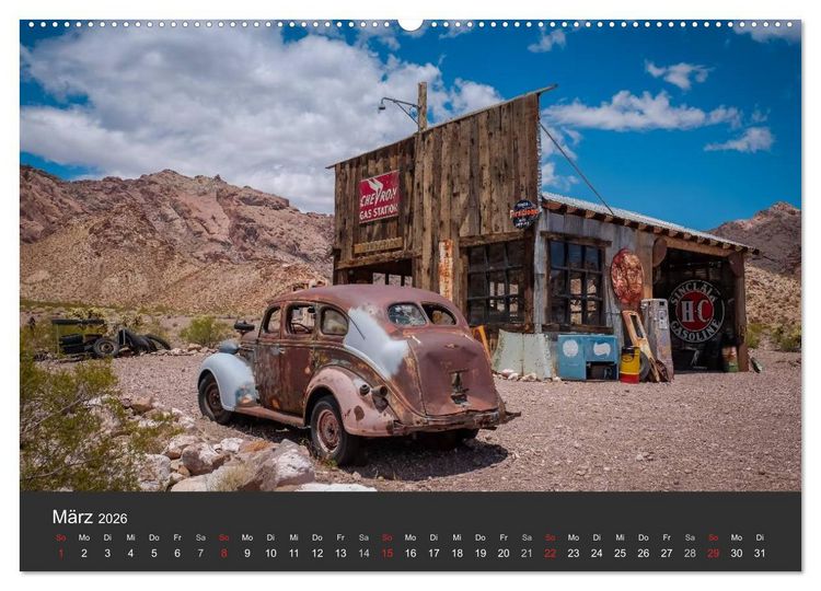 Produktbild: Vergessene Zeitzeugen entlang der Route 66 (Wandkalender 2026 DIN A2 quer), CALVENDO Monatskalender