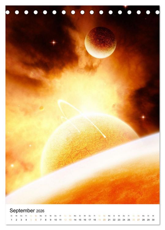 Produktbild: Galaxien und Nebulare (Tischkalender 2026 DIN A5 hoch), CALVENDO Monatskalender