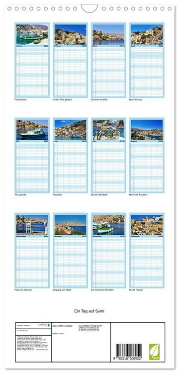 Produktbild: Familienplaner 2026 - Ein Tag auf Symi mit 5 Spalten (Wandkalender, 21 x 45 cm) CALVENDO