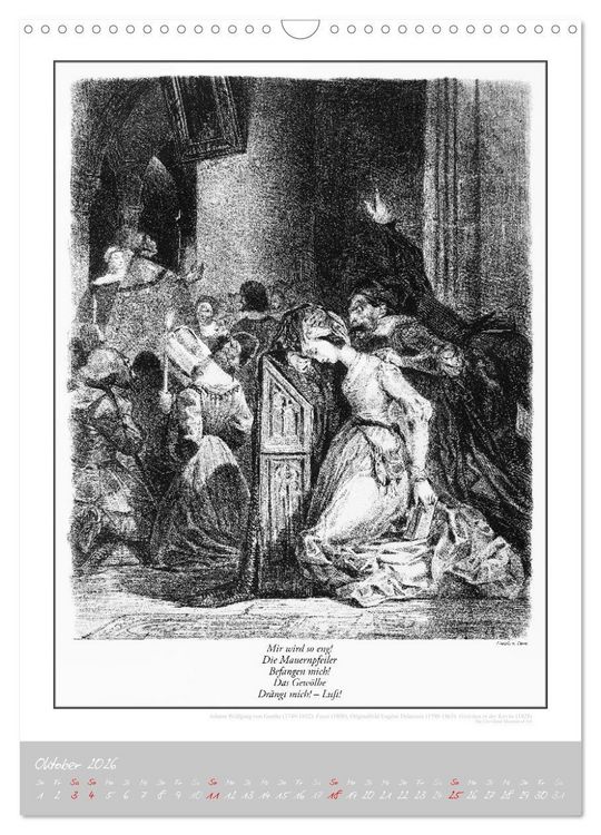 Produktbild: Faust - Weltliteraturkalender (Wandkalender 2026 DIN A3 hoch), CALVENDO Monatskalender