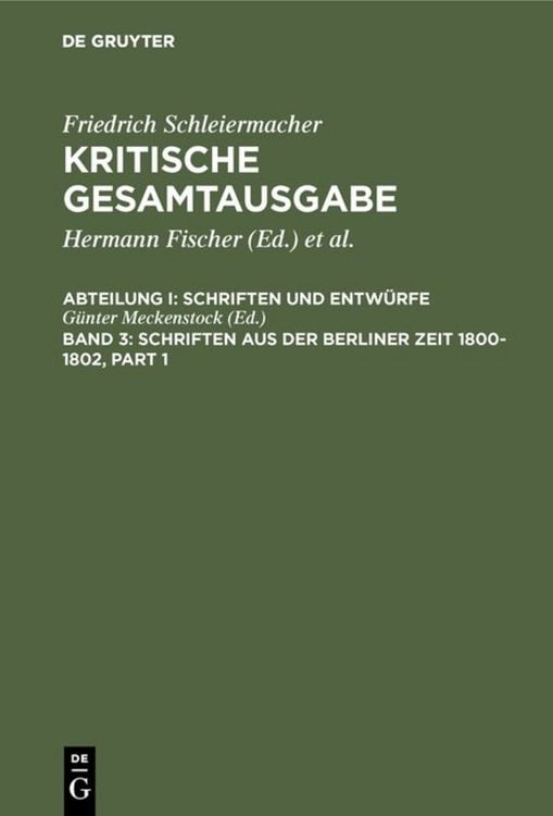 Produktbild: Schriften aus der Berliner Zeit 1800-1802