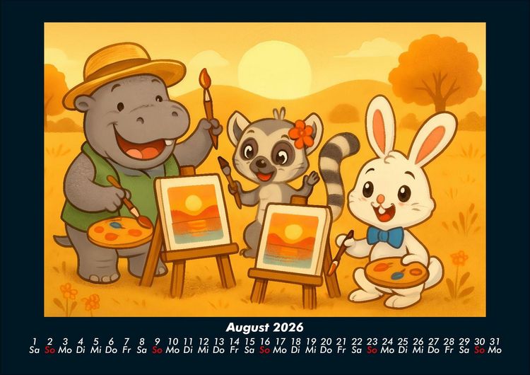 Produktbild: Sash, Lulu & Bouncy - Freunde f&uuml;rs ganze Jahr 2026 Fotokalender DIN A4