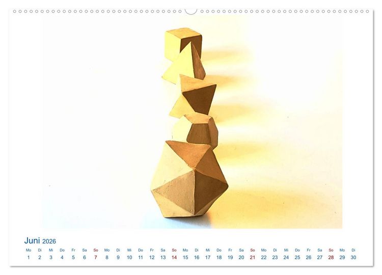 Produktbild: Formvollendete Symmetrie - Die platonischen K&ouml;rper modelliert mit Ton (Wandkalender 2026 DIN A2 quer), CALVENDO Monatskalender