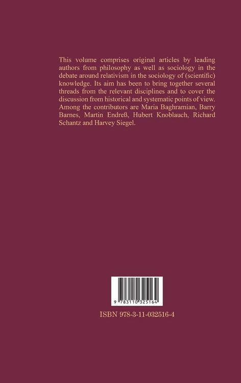 Produktbild: The Problem of Relativism in the Sociology of (Scientific) Knowledge
