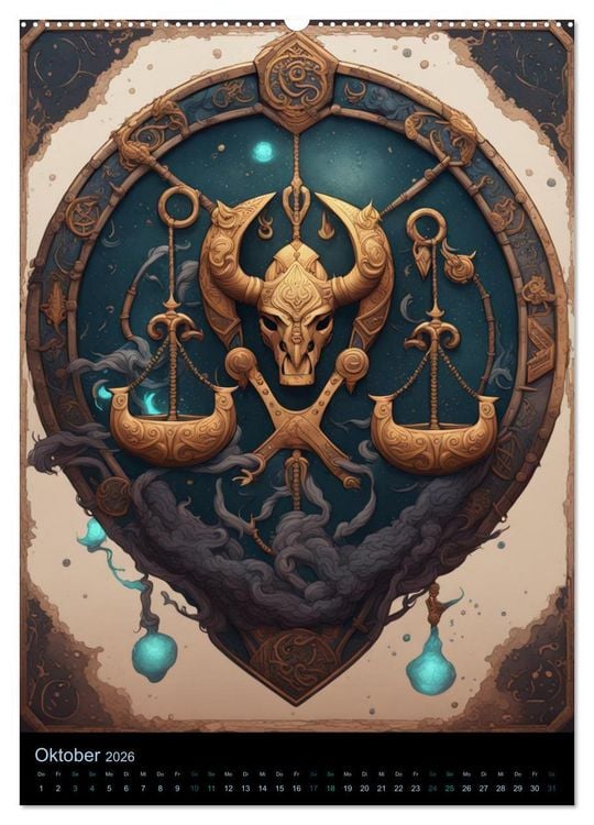 Produktbild: Sternzeichen Nordische Mythology (Wandkalender 2026 DIN A2 hoch), CALVENDO Monatskalender