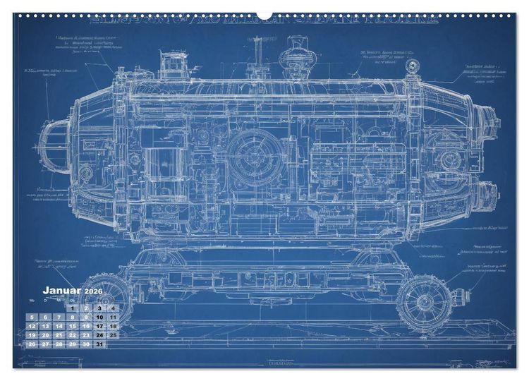 Produktbild: Steampunk - Blaupausen (Wandkalender 2026 DIN A2 quer), CALVENDO Monatskalender