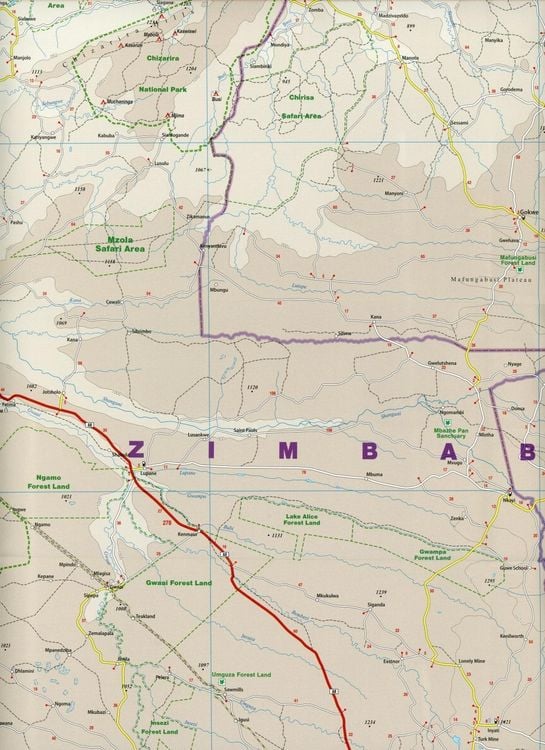 Reise Know-How Landkarte Simbabwe 1 : 800.000