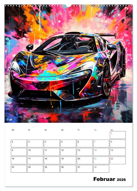 Produktbild: Sportauto Paintings (Wandkalender 2026 DIN A2 hoch), CALVENDO Monatskalender
