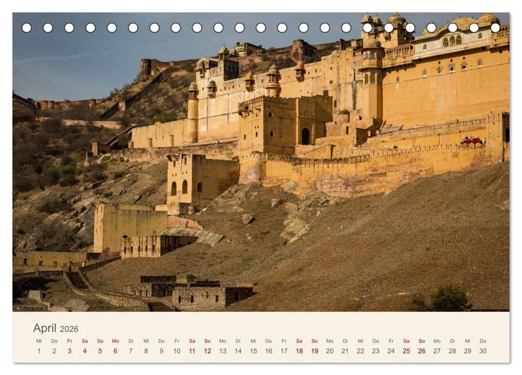 Produktbild: Rajasthan - Architektur im Land der K&ouml;nige (Tischkalender 2026 DIN A5 quer), CALVENDO Monatskalender