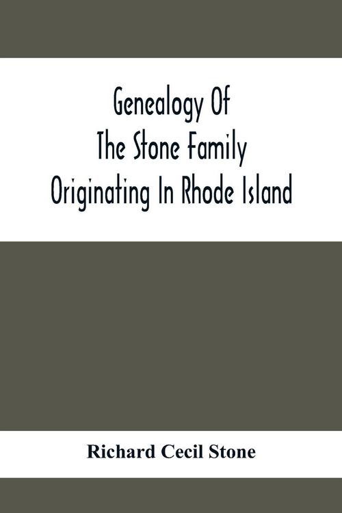 Produktbild: Genealogy Of The Stone Family Originating In Rhode Island