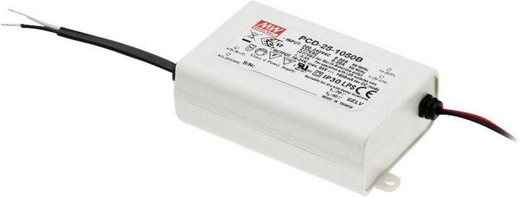 Produktbild: MEAN WELL PCD-25-350B LED-Treiber Konstantstrom 25 W 0.35 A 40 - 58 V/DC dimmbar, PFC-Schaltkreis, &Uuml;berlastschutz, Montage auf entflammbaren Oberfl