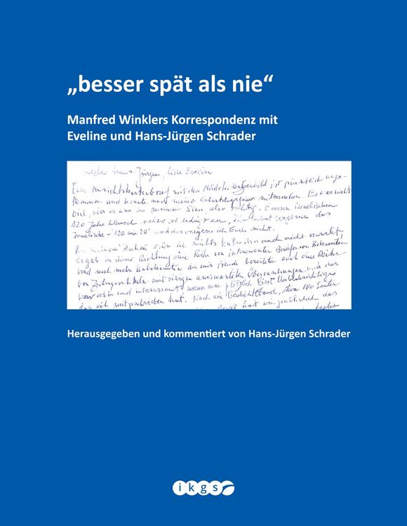 Produktbild: 'besser sp&auml;t als nie'