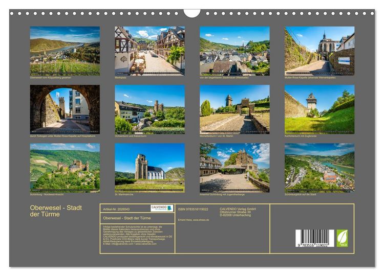 Produktbild: Oberwesel - Stadt der T&uuml;rme (Wandkalender 2026 DIN A3 quer), CALVENDO Monatskalender