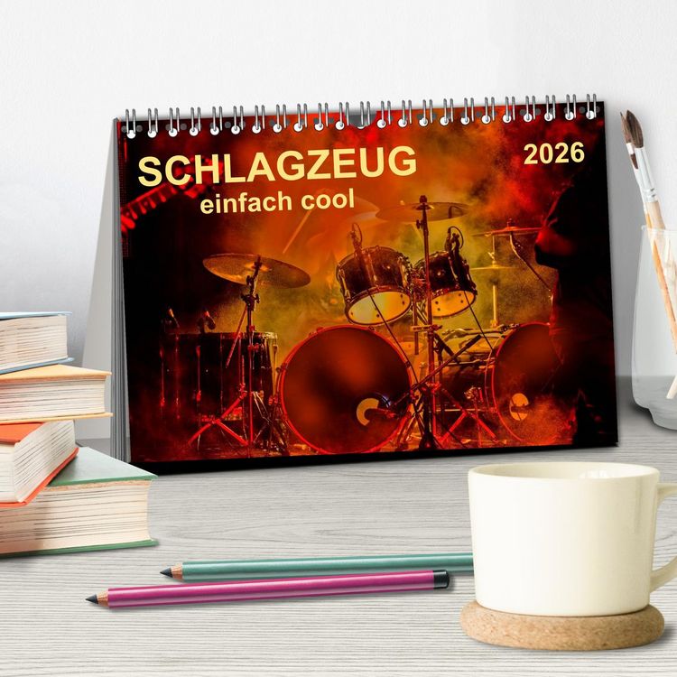 Produktbild: Schlagzeug - einfach cool (Tischkalender 2026 DIN A5 quer), CALVENDO Monatskalender