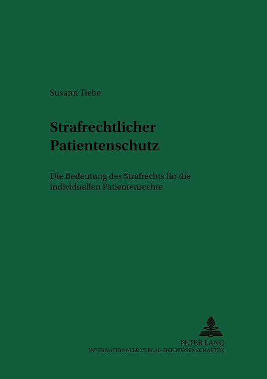 Produktbild: Strafrechtlicher Patientenschutz