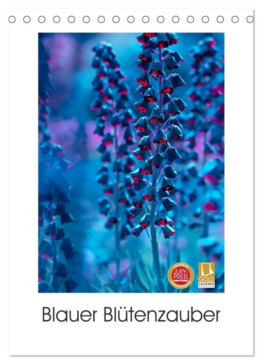 Produktbild: Blauer Bl&uuml;tenzauber (Tischkalender 2026 DIN A5 hoch), CALVENDO Monatskalender
