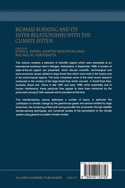 Produktbild: Biomass Burning and Its Inter-Relationships with the Climate System